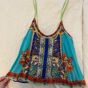 Printed Spaghetti Strap Blouse